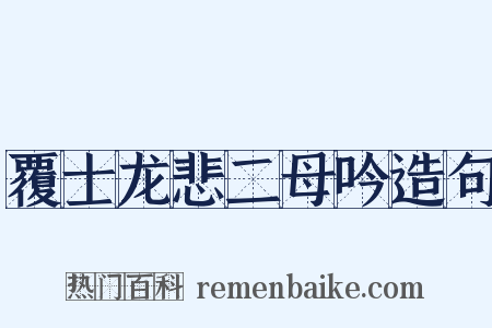 覆士龙悲二母吟造句是什么意思的图片
